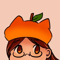 a drawing of me wearing a cat ear tangerine hat